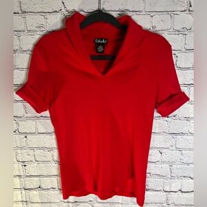 Rafaella Red Fitted Polo Blouse